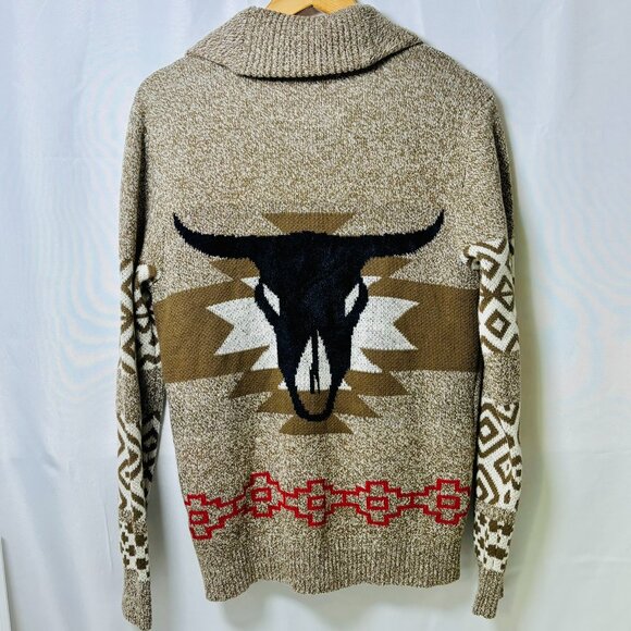 *NWT* KOTO Western Steer Cardigan Sweater Boho Southwest Button-Front Sz. MEDIUM - Picture 3 of 6